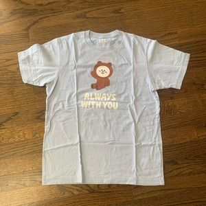 Good Condition Uniqlo Line Friends Light Blue Tshirt Unisex Japanese Size Small